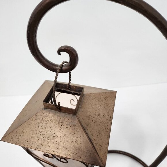 Vintage Viva Lantern Tea Light Candle Holder Metal Stand Rustic Mid Century - Picture 4 of 7